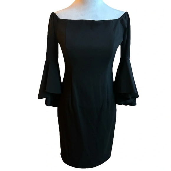 NWT VINCE CAMUTO | Black Off The Shoulder Dress 4 - Picture 2 of 14